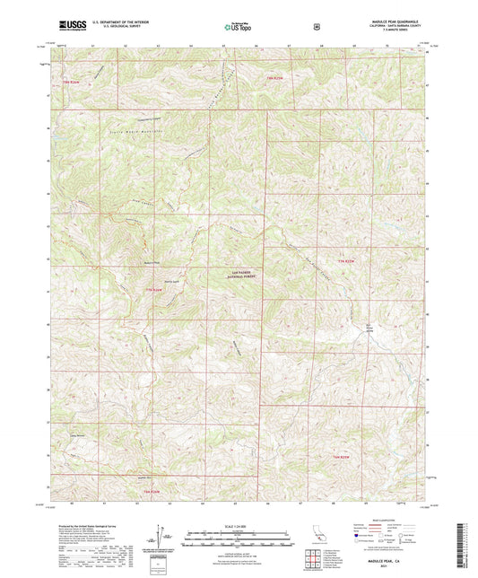 Madulce Peak California US Topo Map Image