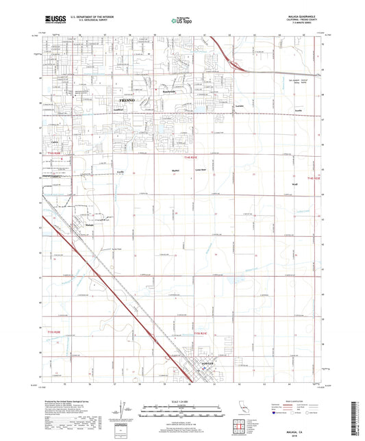 Malaga California US Topo Map Image