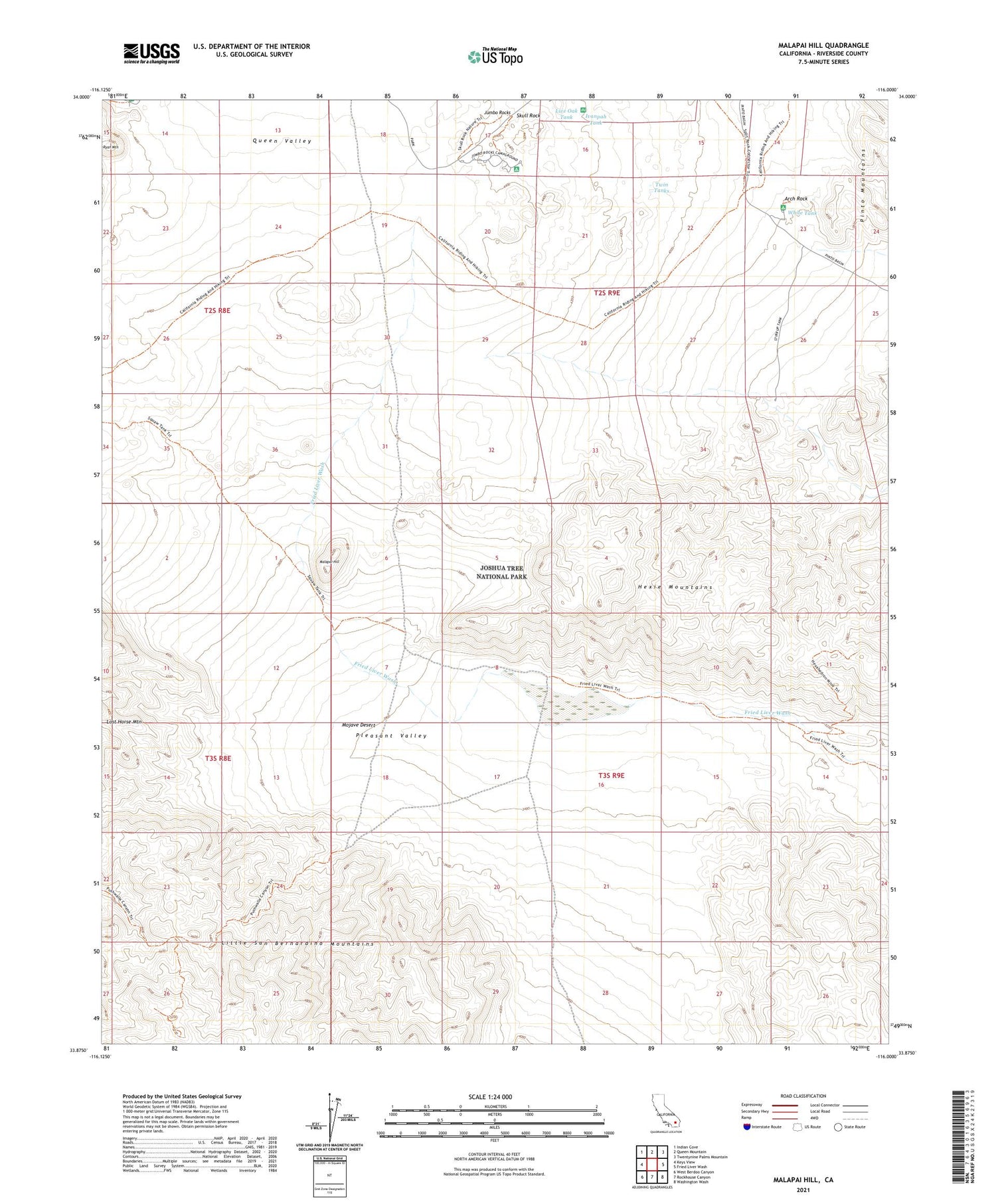 Malapai Hill California US Topo Map Image