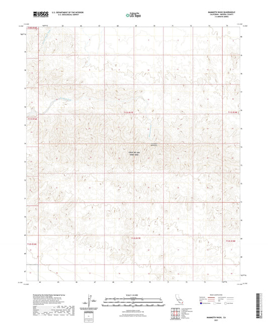 Mammoth Wash California US Topo Map Image