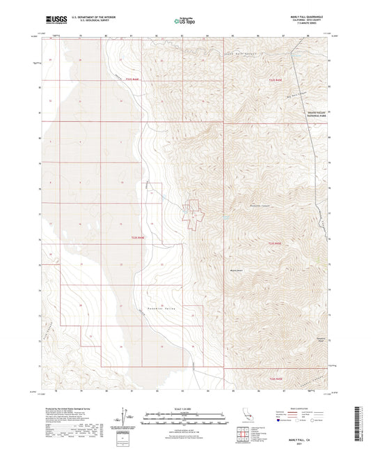 Manly Fall California US Topo Map Image