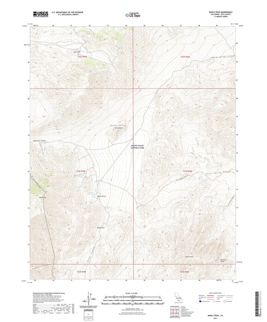 Manly Peak California US Topo Map Image