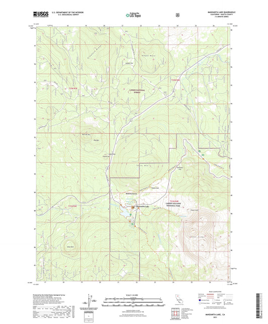 Manzanita Lake California US Topo Map Image