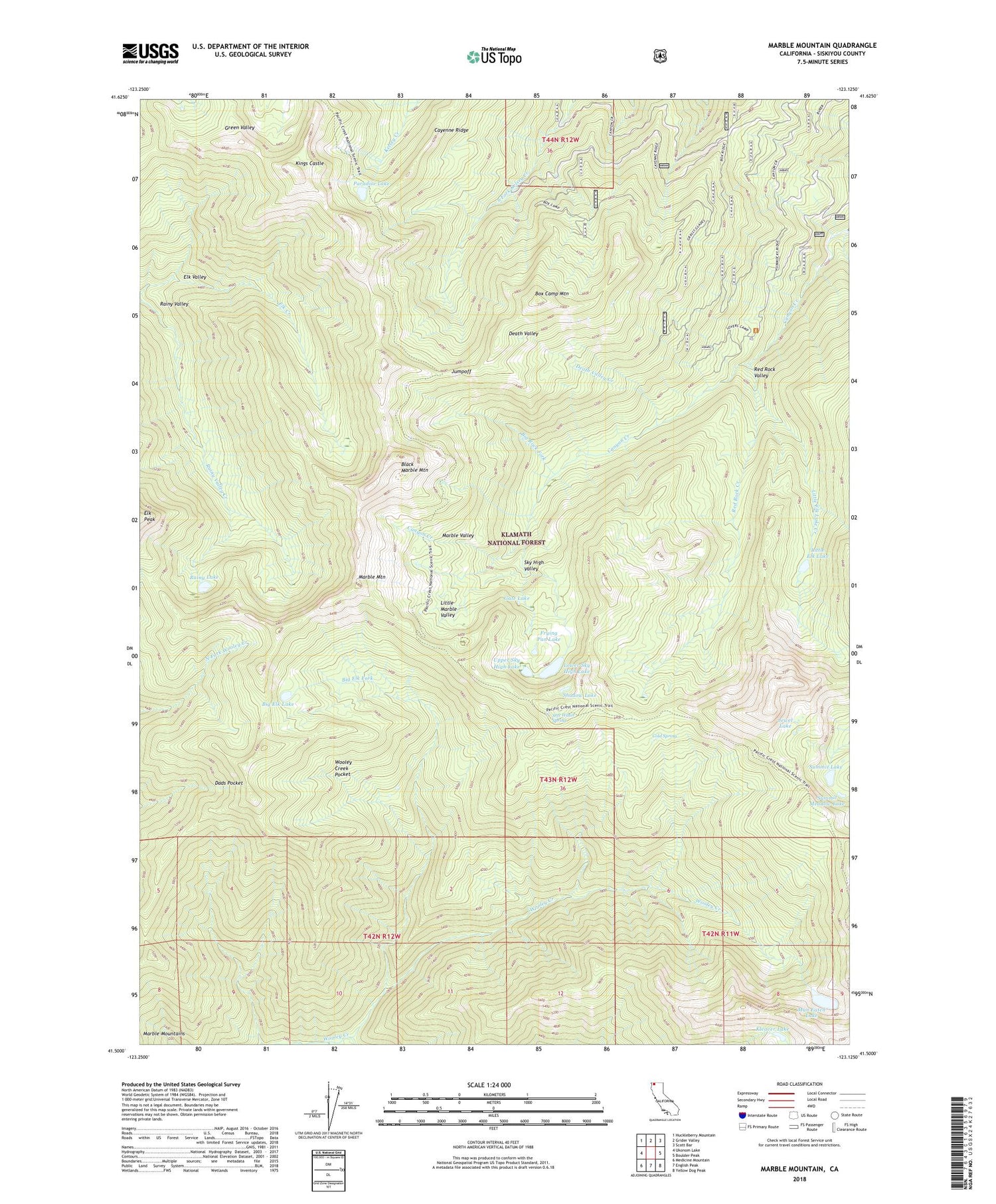 Marble Mountain California US Topo Map Image