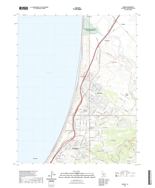 Marina California US Topo Map Image