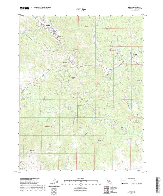 Mariposa California US Topo Map Image
