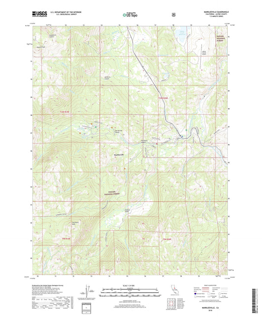 Markleeville California US Topo Map Image