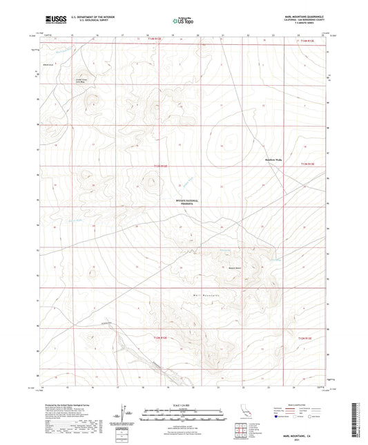 Marl Mountains California US Topo Map Image
