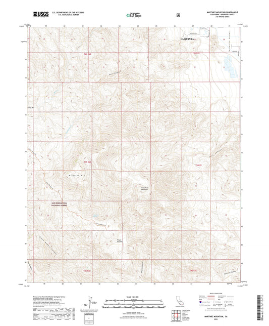 Martinez Mountain California US Topo Map Image
