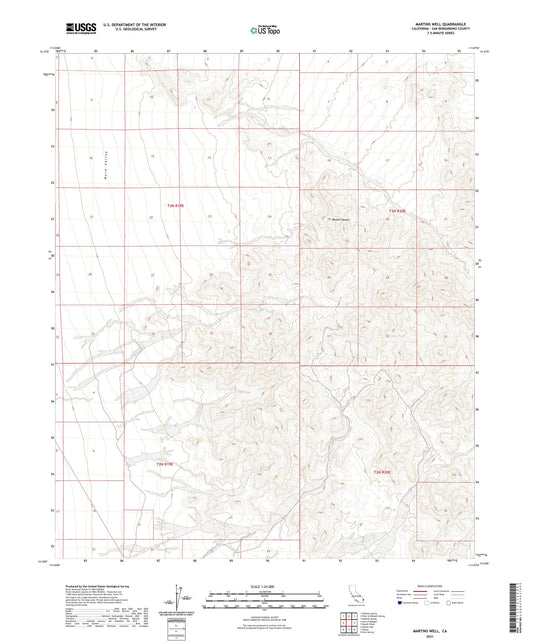 Martins Well California US Topo Map Image