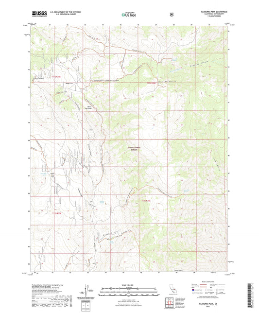 Mazourka Peak California US Topo Map Image