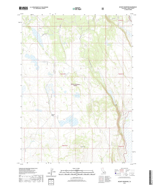 McGinty Reservoir California US Topo Map Image