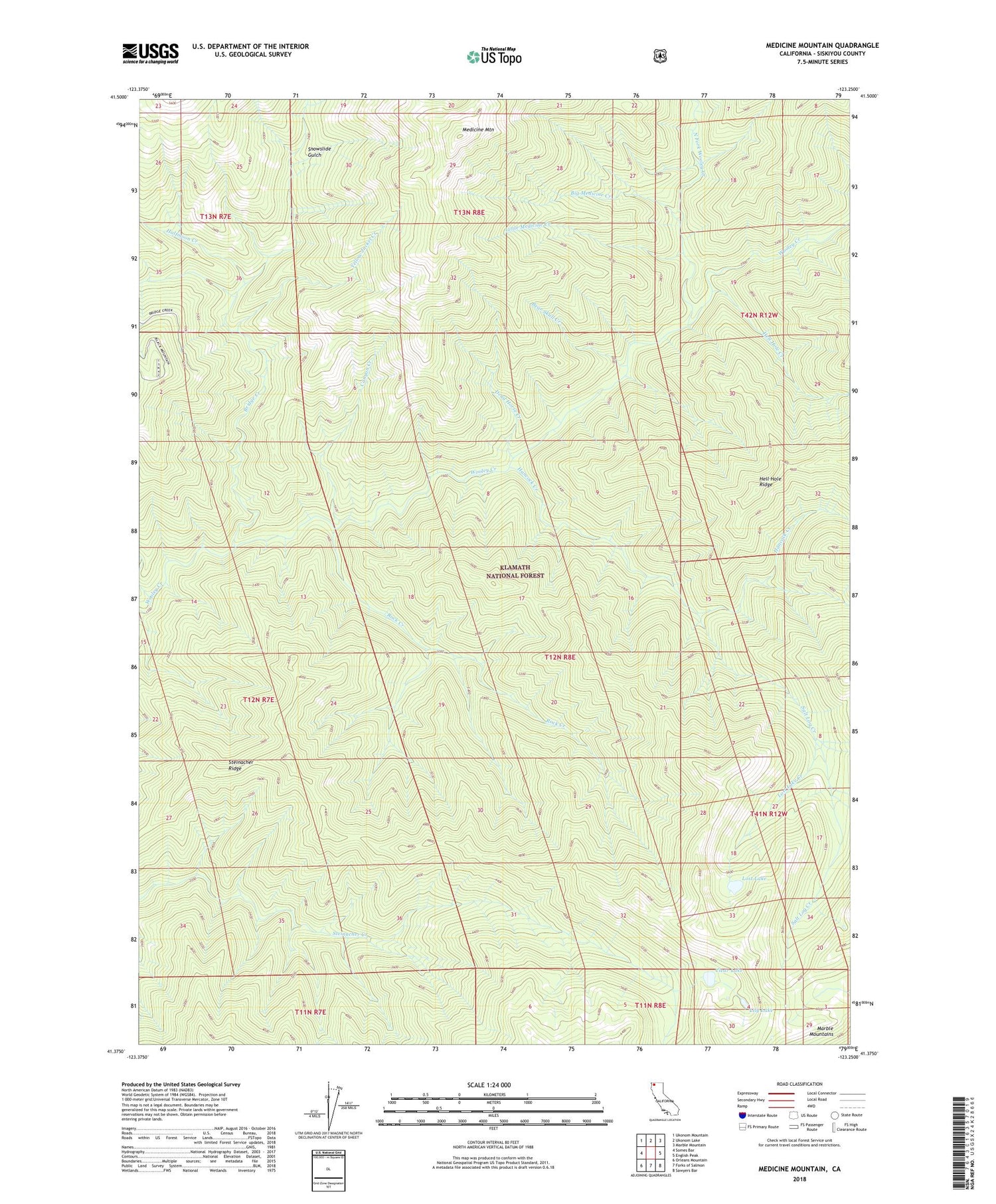 Medicine Mountain California US Topo Map Image
