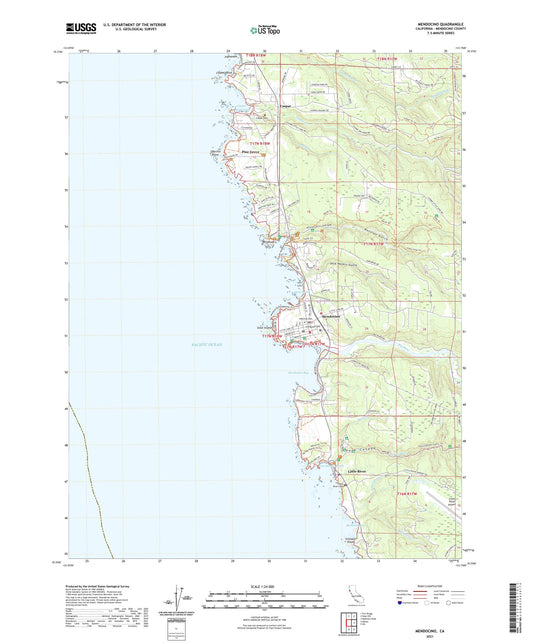 Mendocino California US Topo Map Image