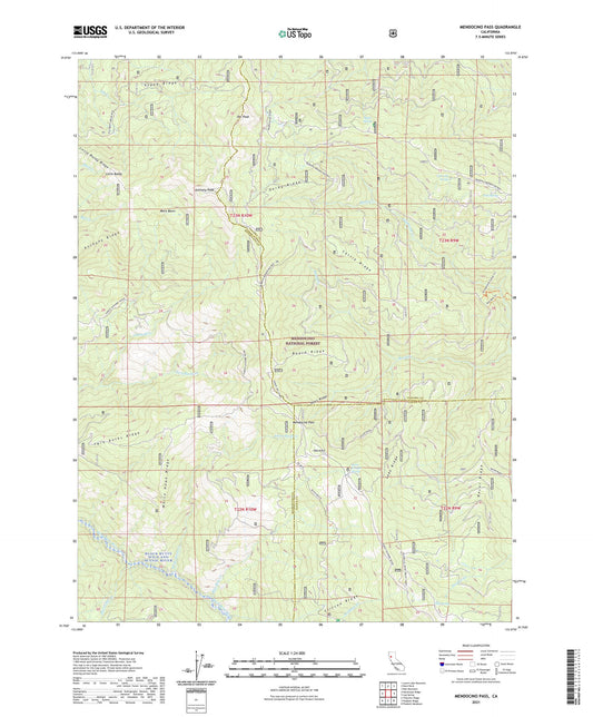 Mendocino Pass California US Topo Map Image