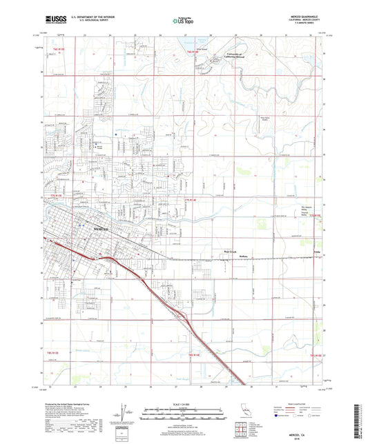Merced California US Topo Map Image