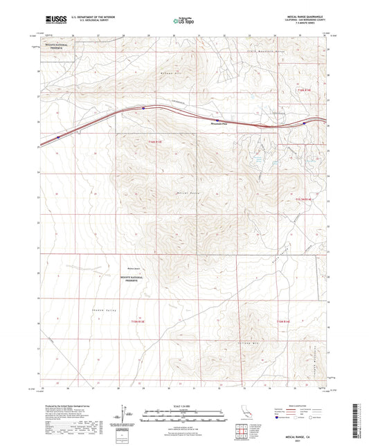 Mescal Range California US Topo Map Image