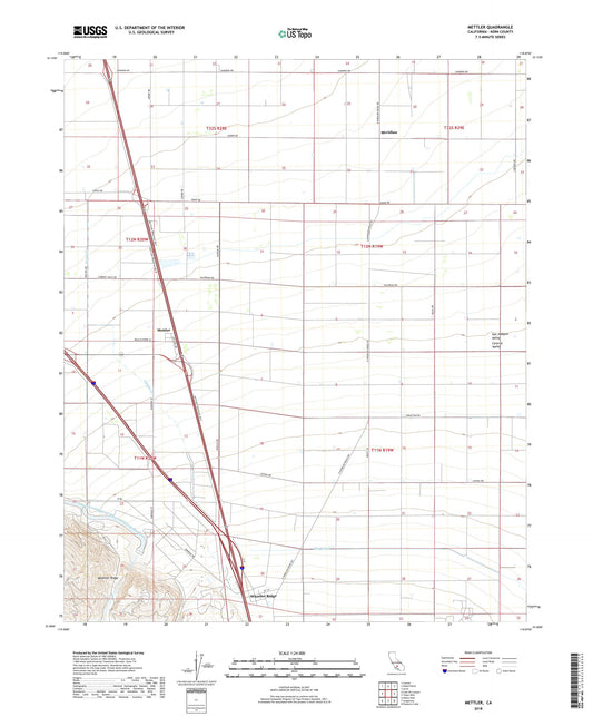 Mettler California US Topo Map Image