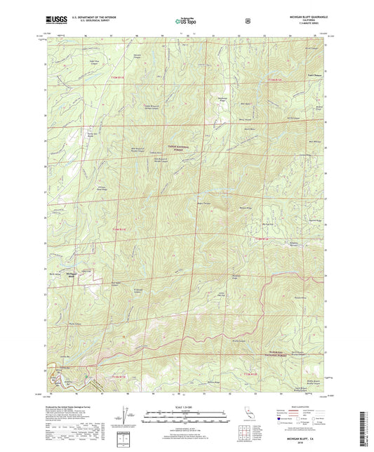 Michigan Bluff California US Topo Map Image