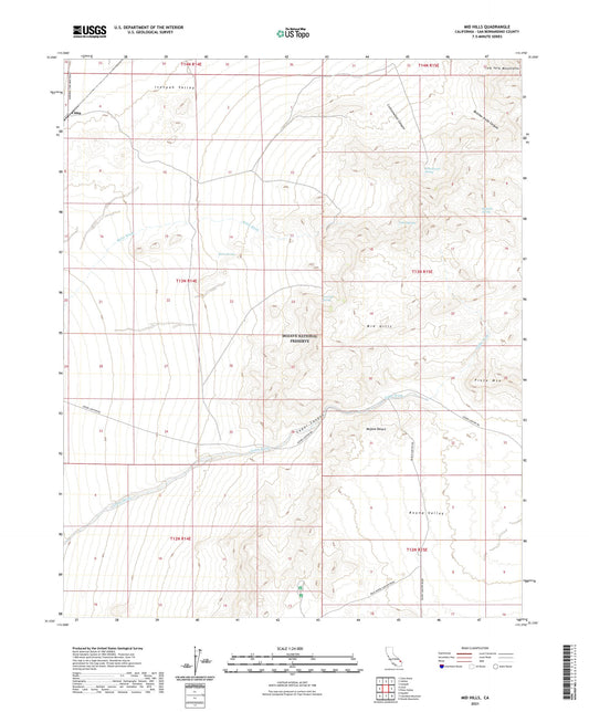 Mid Hills California US Topo Map Image