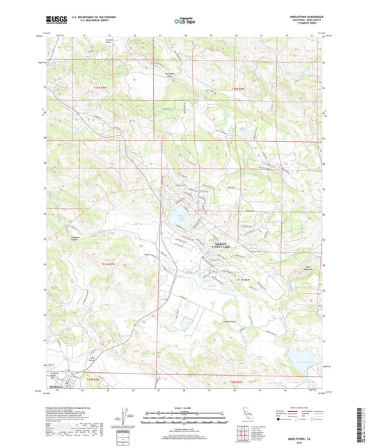 Middletown California US Topo Map Image