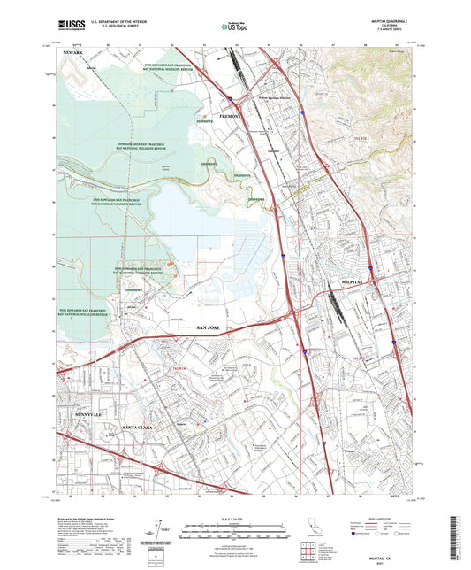 Milpitas California US Topo Map Image