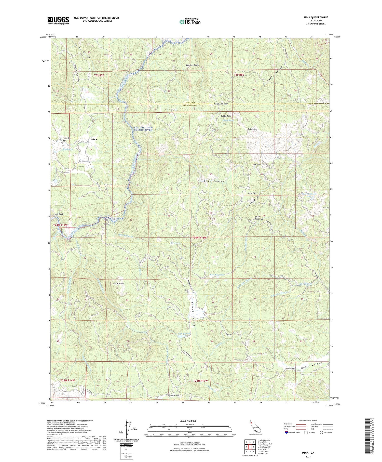 Mina California US Topo Map Image