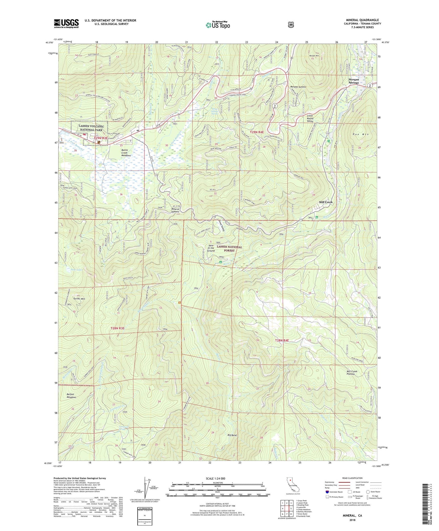 Mineral California US Topo Map Image