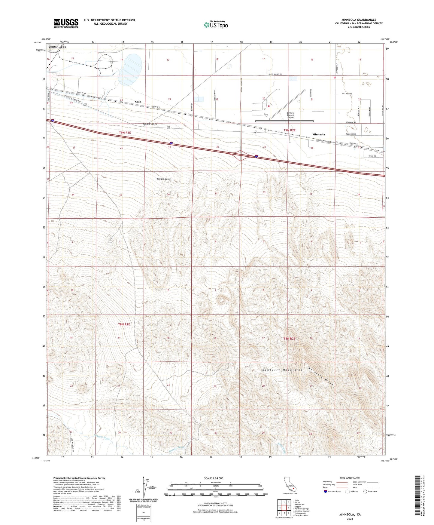 Minneola California US Topo Map Image