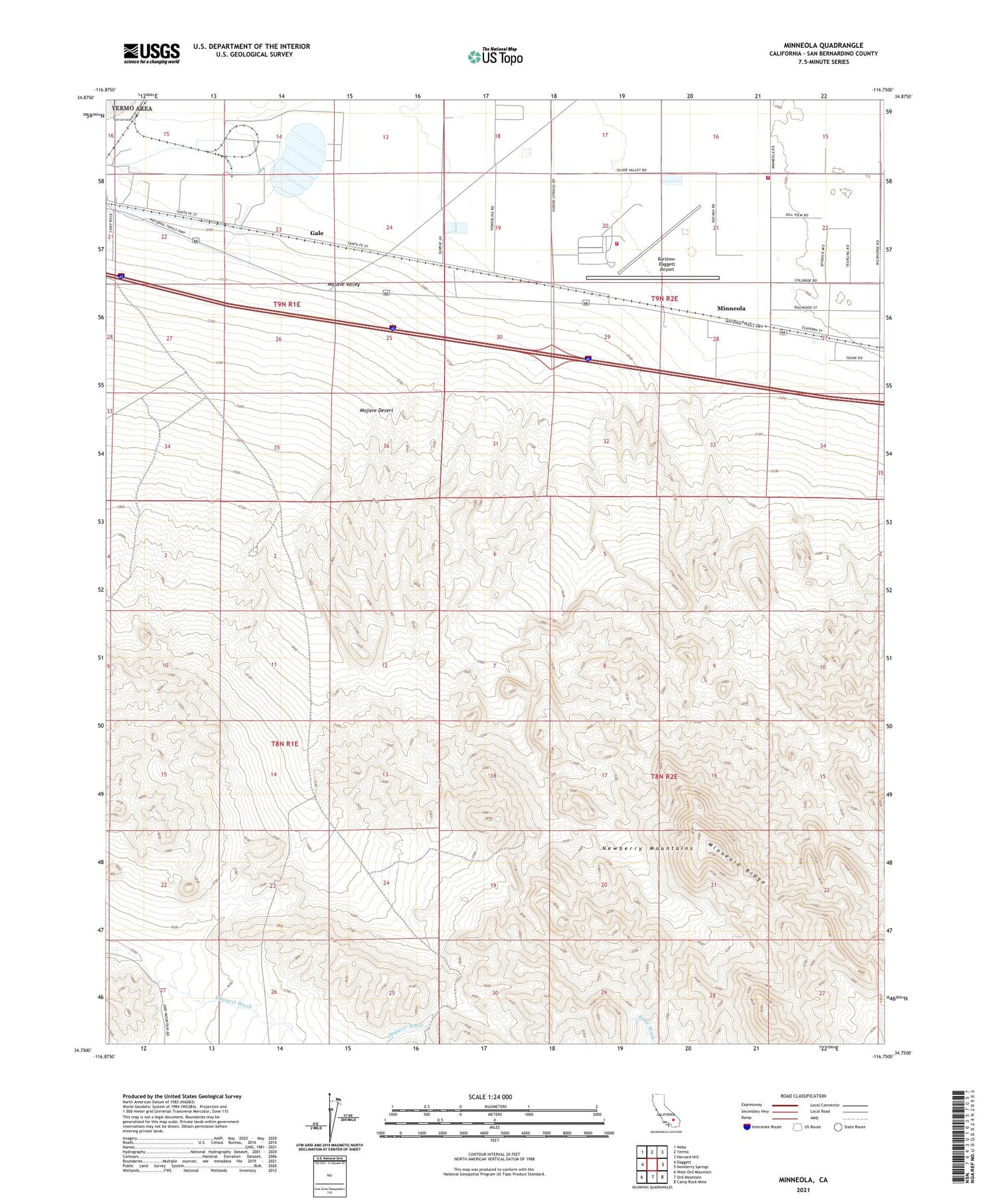Minneola California US Topo Map Image