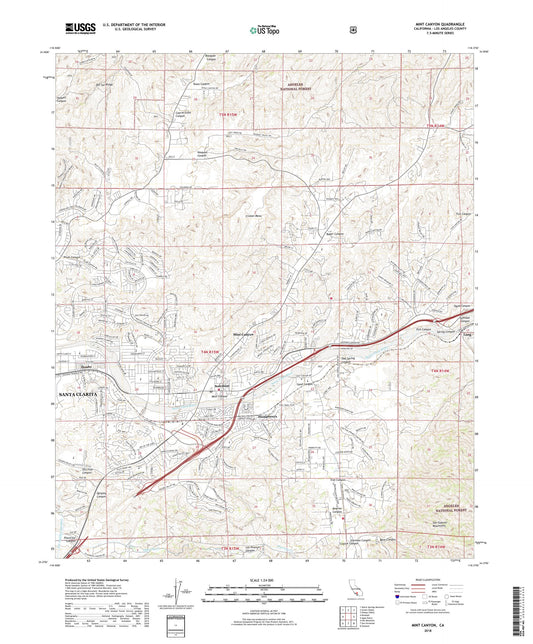 Mint Canyon California US Topo Map Image