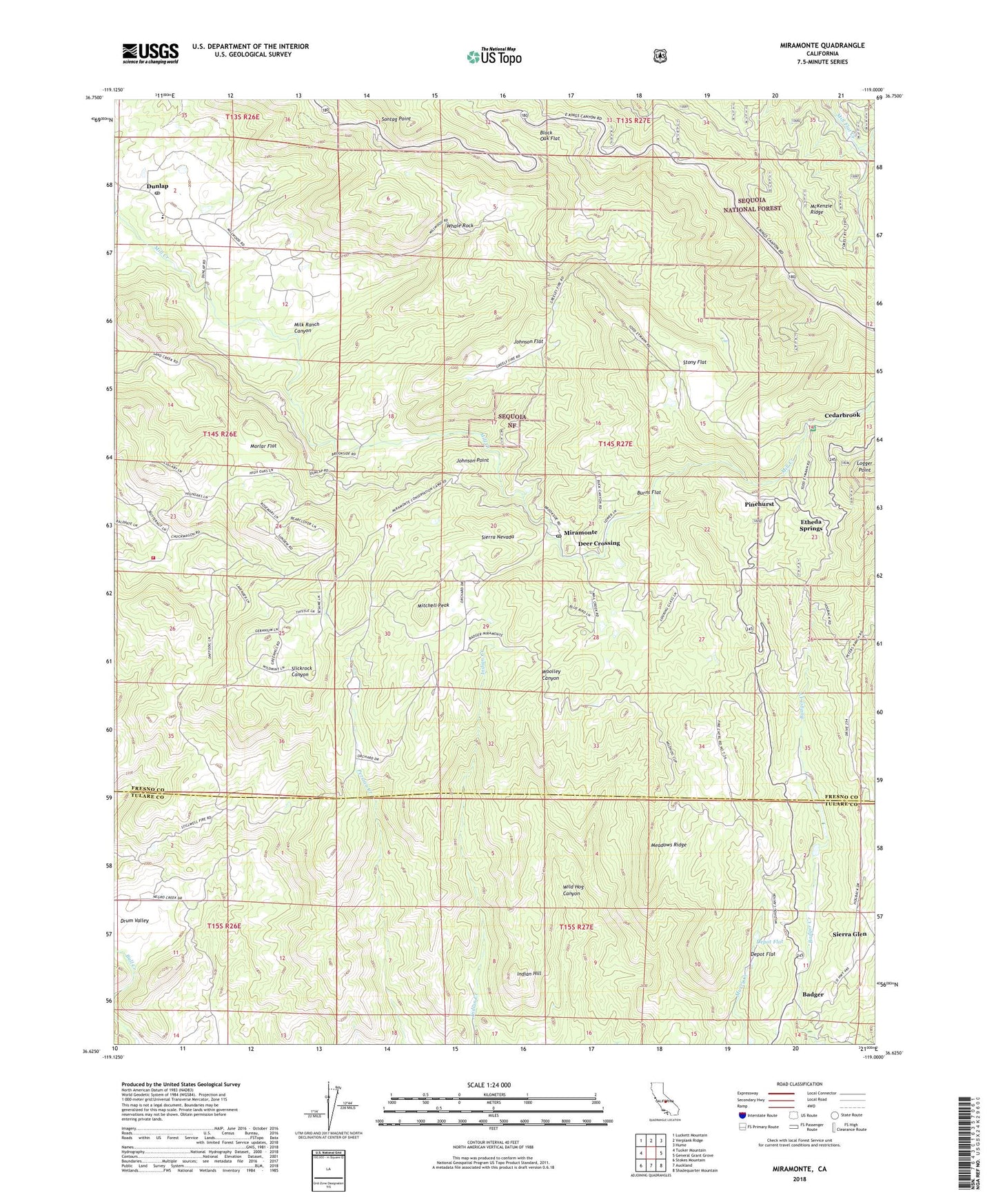 Miramonte California US Topo Map Image