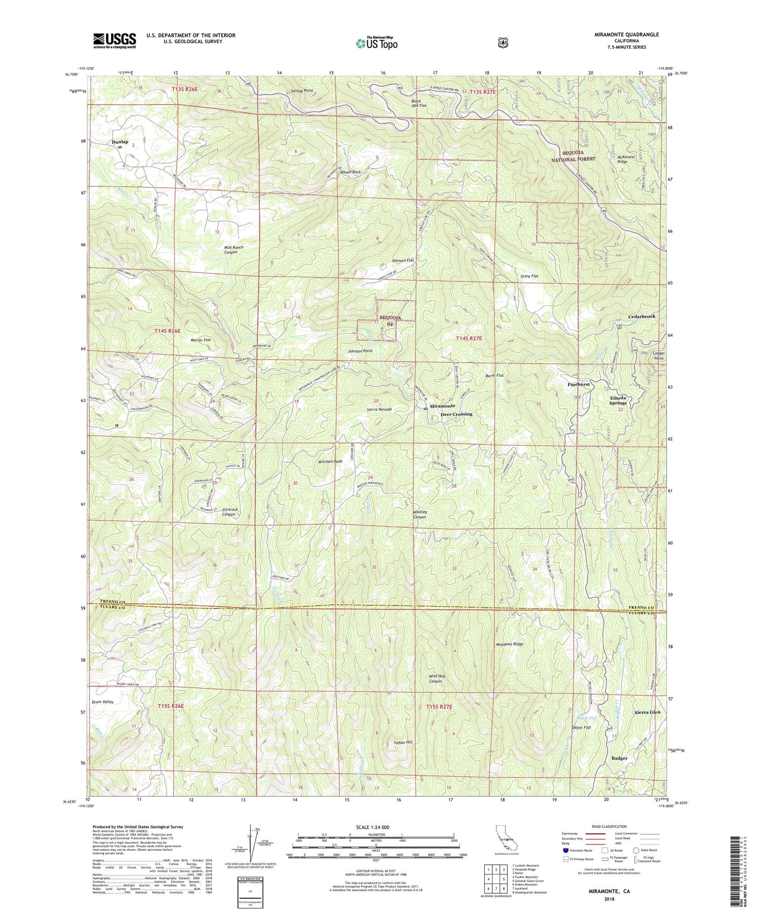 Miramonte California US Topo Map Image