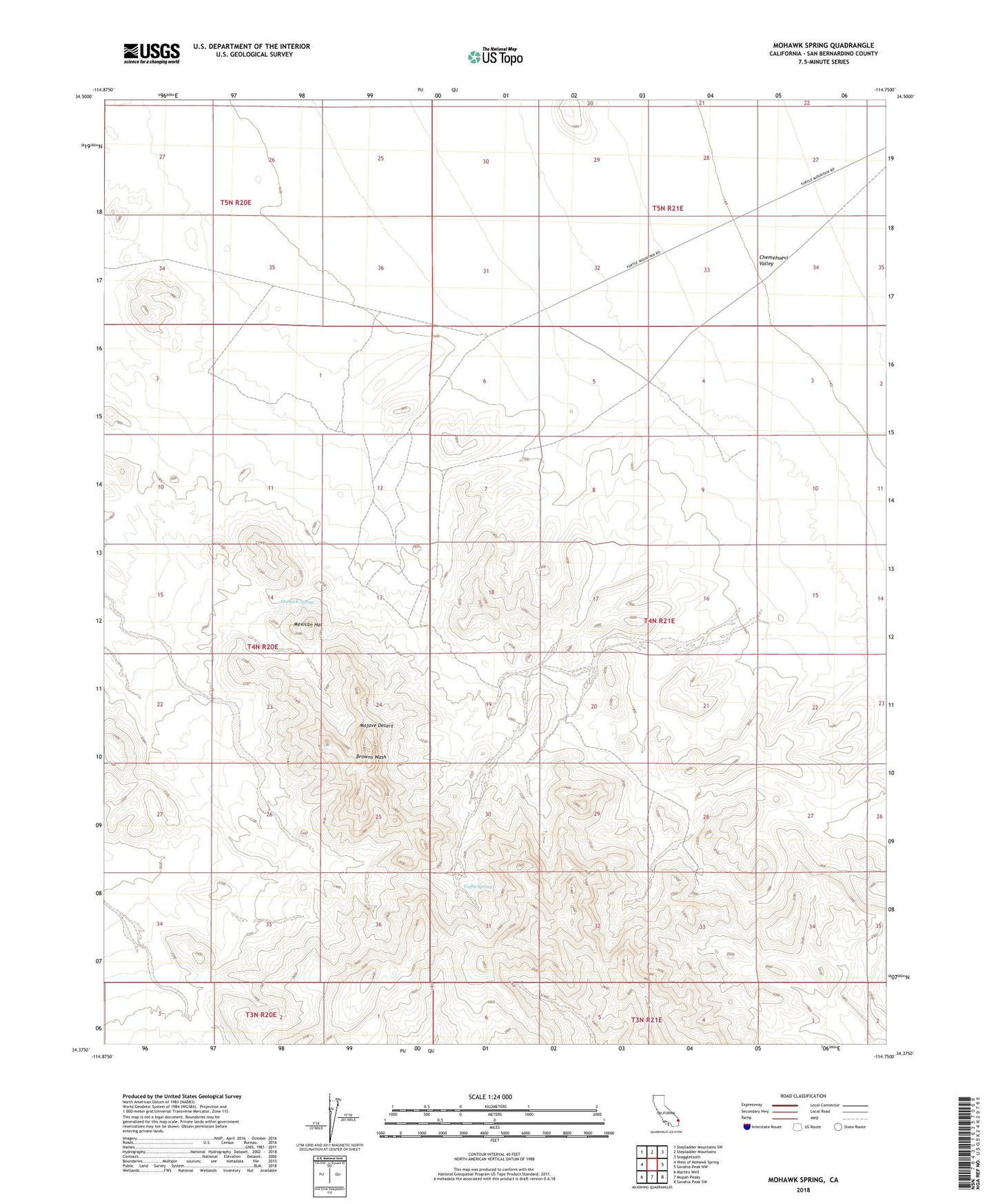 Mohawk Spring California US Topo Map Image