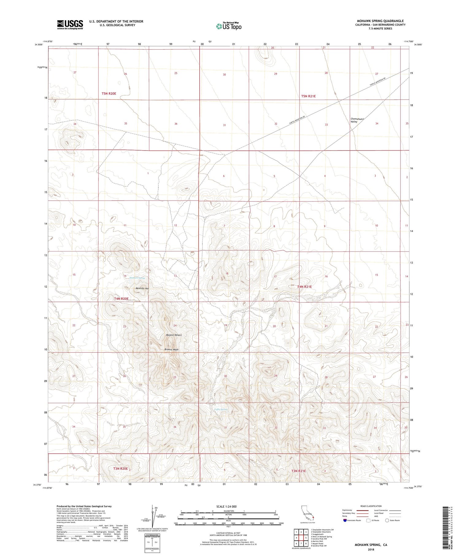 Mohawk Spring California US Topo Map Image