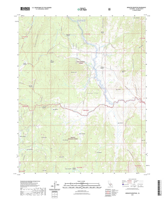 Monache Mountain California US Topo Map Image