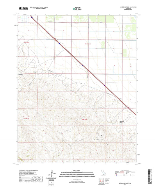Monocline Ridge California US Topo Map Image
