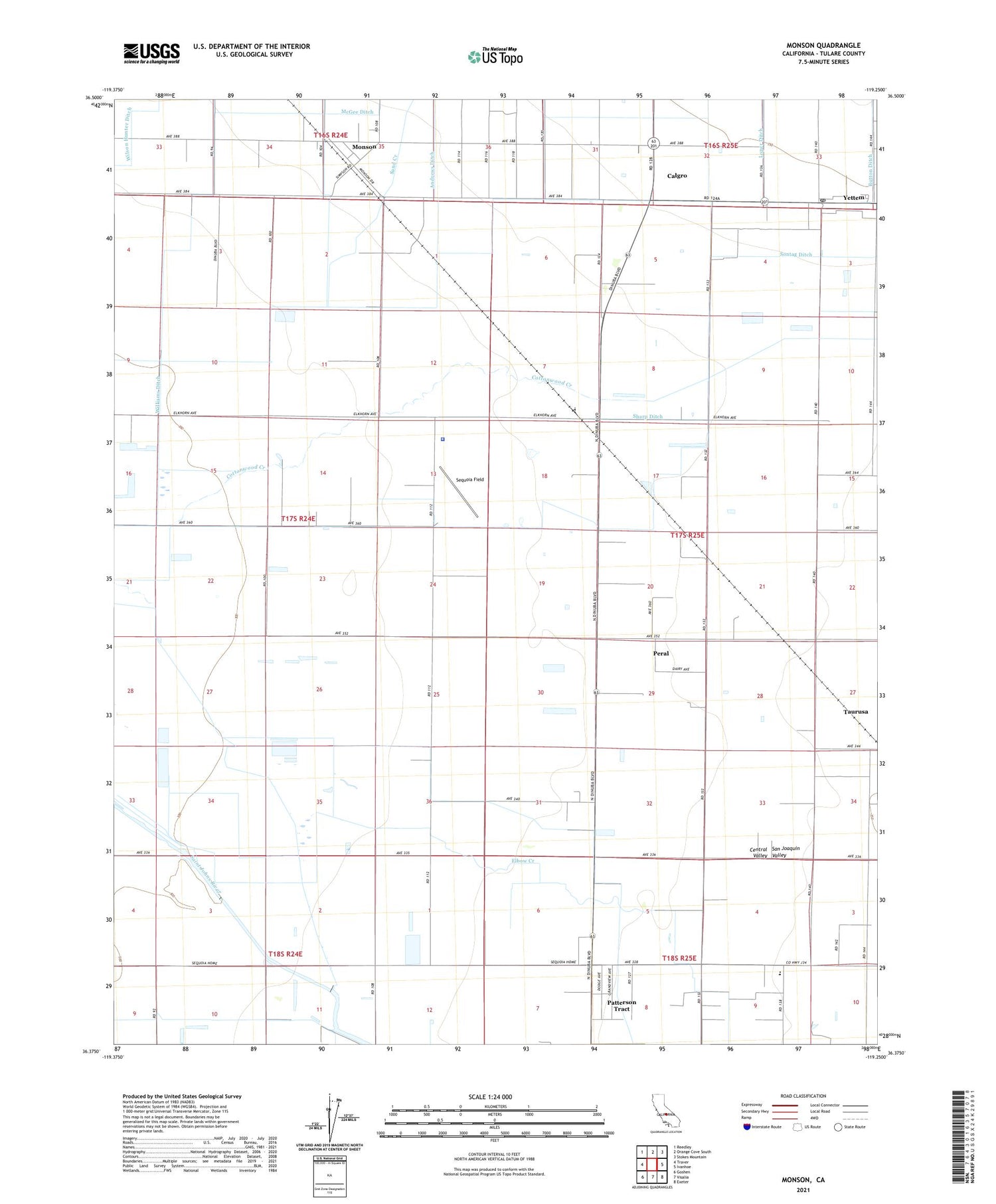 Monson California US Topo Map Image