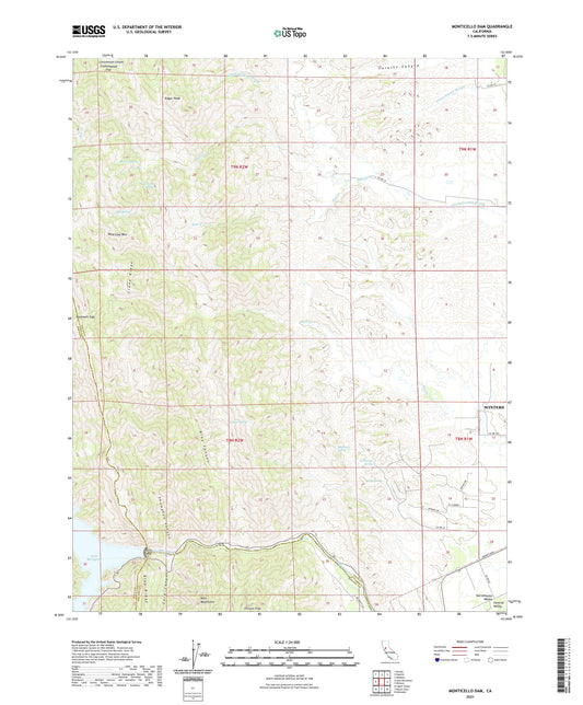 Monticello Dam California US Topo Map Image