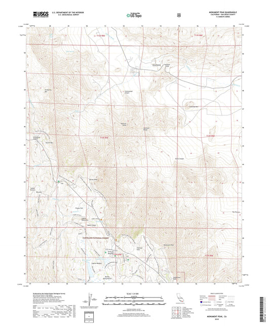 Monument Peak California US Topo Map Image