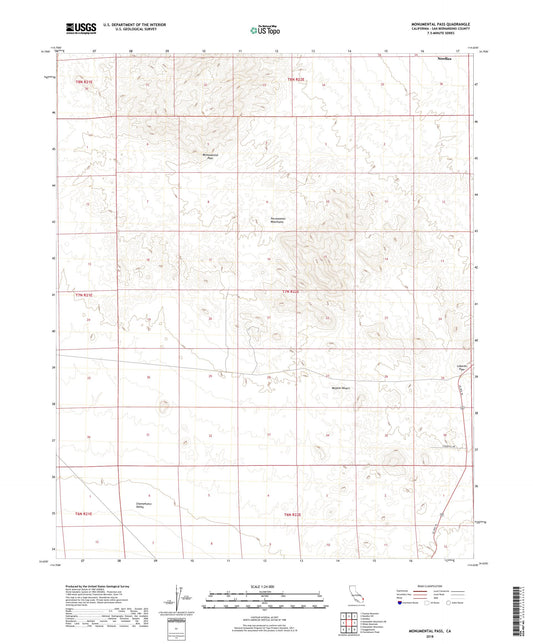 Monumental Pass California US Topo Map Image