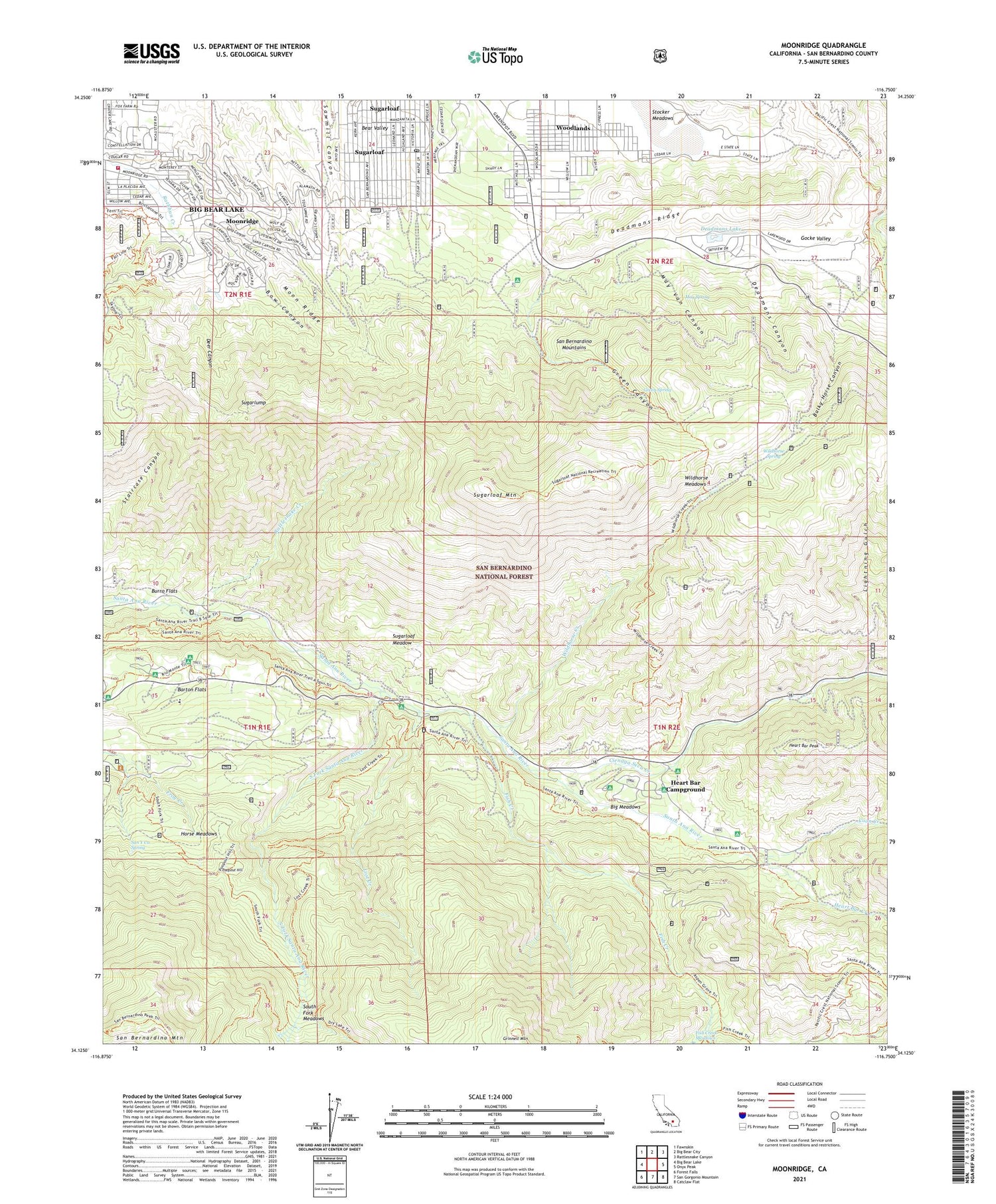 Moonridge California US Topo Map Image