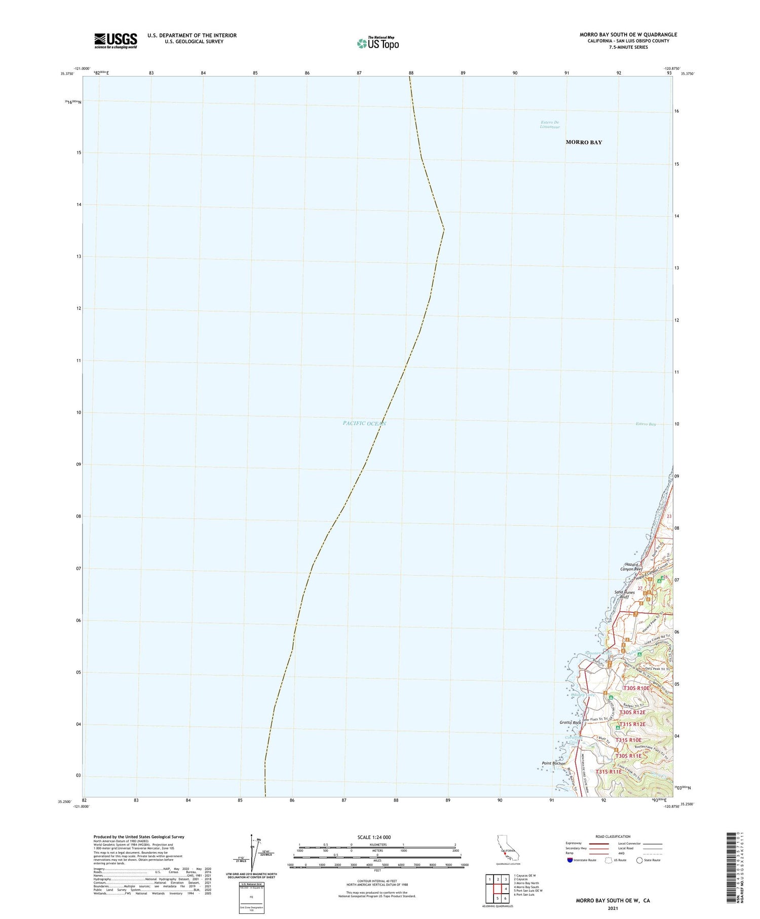 Morro Bay South OE W California US Topo Map Image
