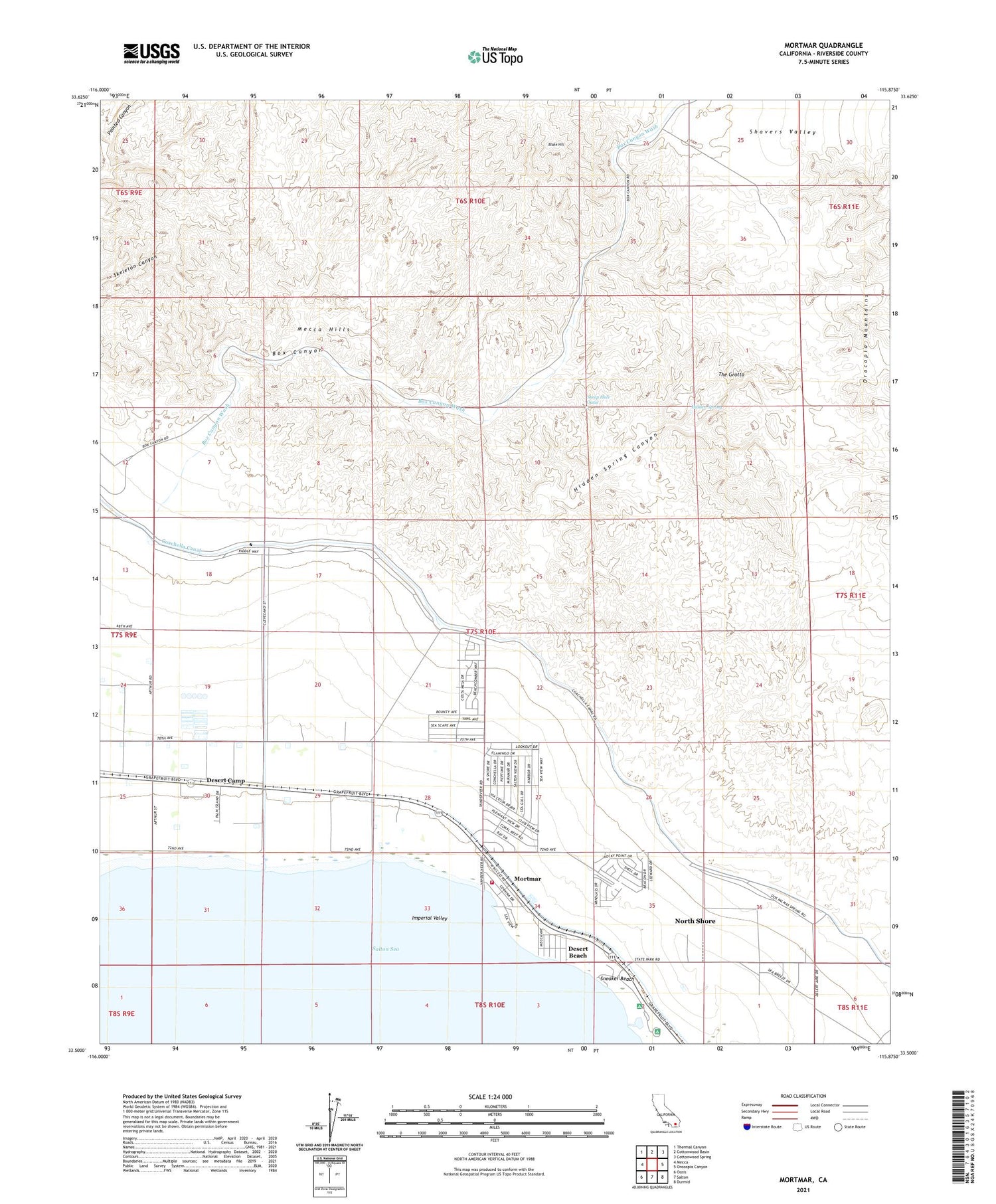 Mortmar California US Topo Map Image