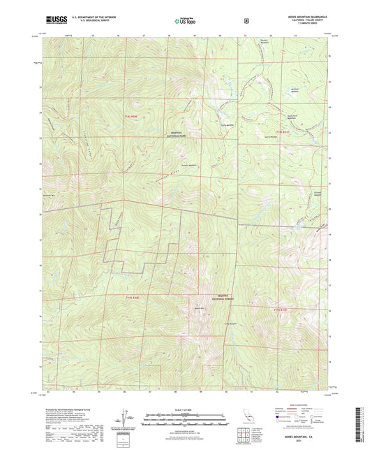 Moses Mountain California US Topo Map Image