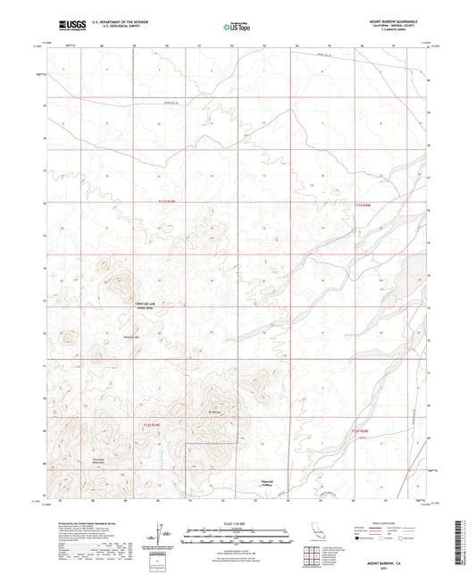 Mount Barrow California US Topo Map Image