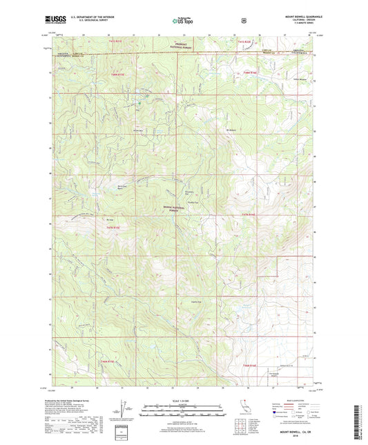 Mount Bidwell California US Topo Map Image