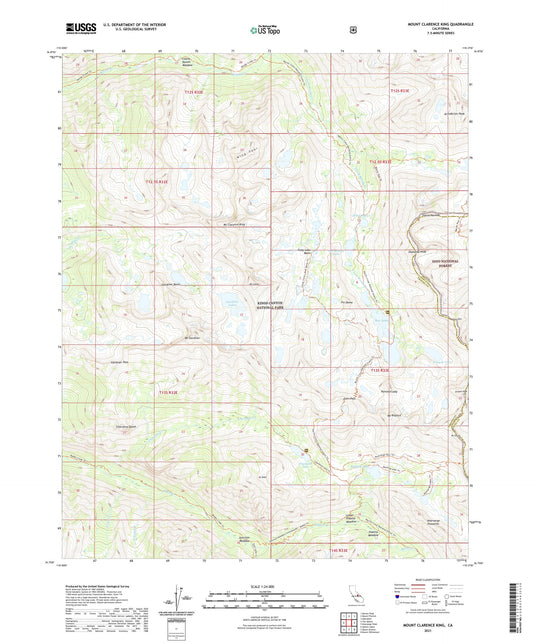 Mount Clarence King California US Topo Map Image