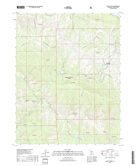 Mount Givens California US Topo Map Image