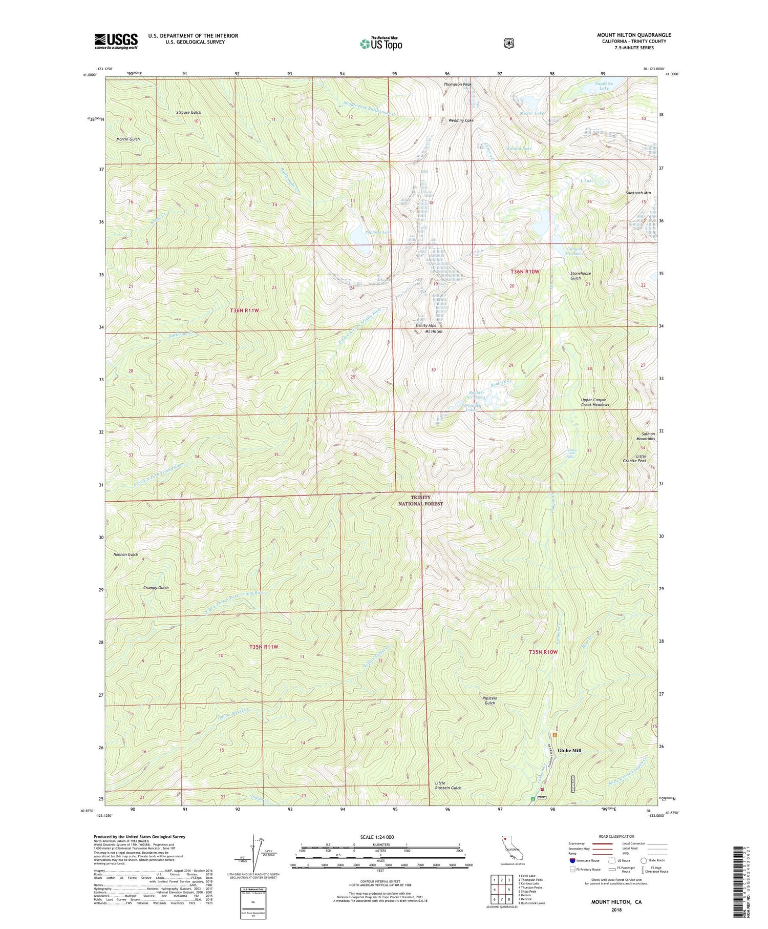 Mount Hilton California US Topo Map Image